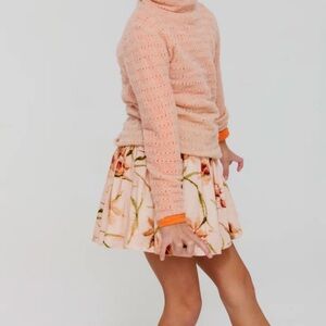 MORLEY Floral Pink Pleated Mini Skirt